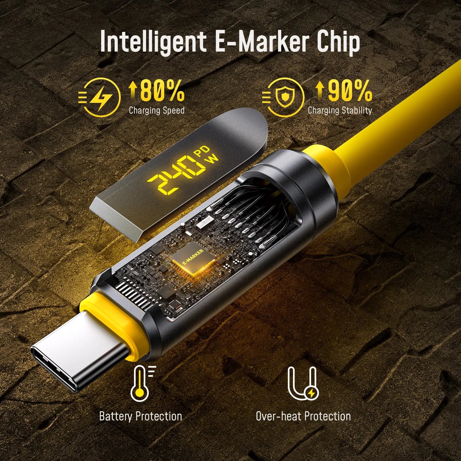 [Limited Time 20%OFF]AOHi Adonis USB4 2.0 LED Display Cable (120Gbps,240W, 3.3 ft/6.6 ft) - Image 9