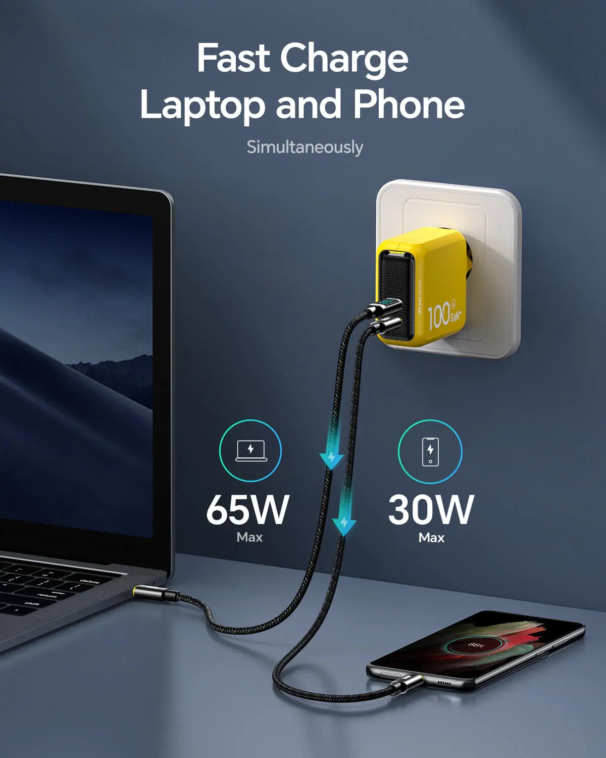 AOHI Magcube 100W GAN+ 2-Port Mini Fast Charger (EU) - Image 3