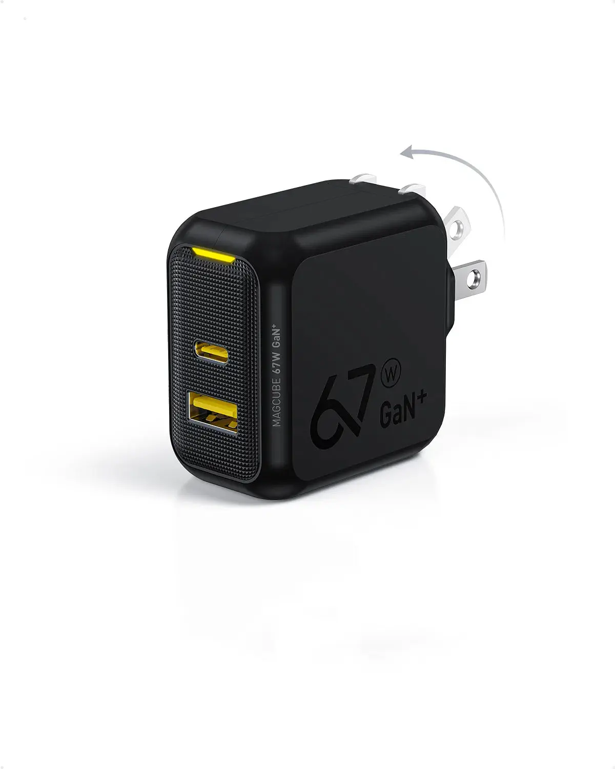 AOHI Magcube 67W Dual-Port Foldable GaN Charger (Yellow/Black) - Image 9