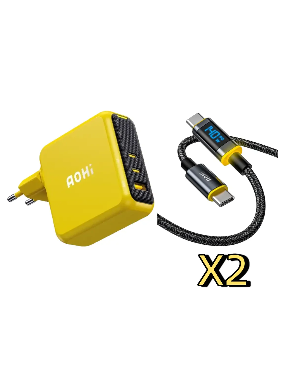 AOHI Magcube Pro 140W GaN+ 2 USBC and 1 USBA Fast Charger (EU) - Image 11