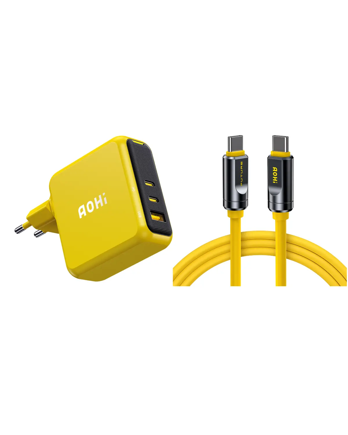 AOHI Magcube Pro 140W GaN+ (EU) Fast Charger with THE FUTURE Adonis USB4 240W 2.0 USB-C to USB-C Cable - Image 10