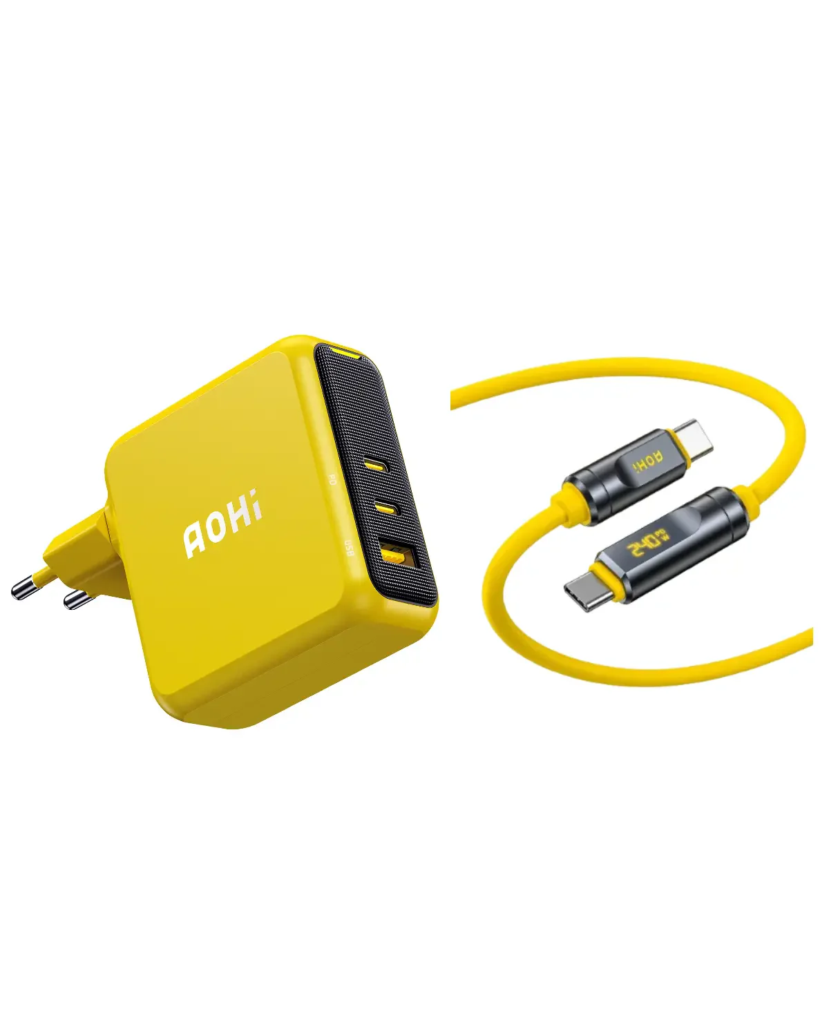 AOHI Magcube Pro 140W GaN+ (EU) Fast Charger with THE FUTURE Adonis USB4 240W 2.0 USB-C to USB-C Cable - Image 11