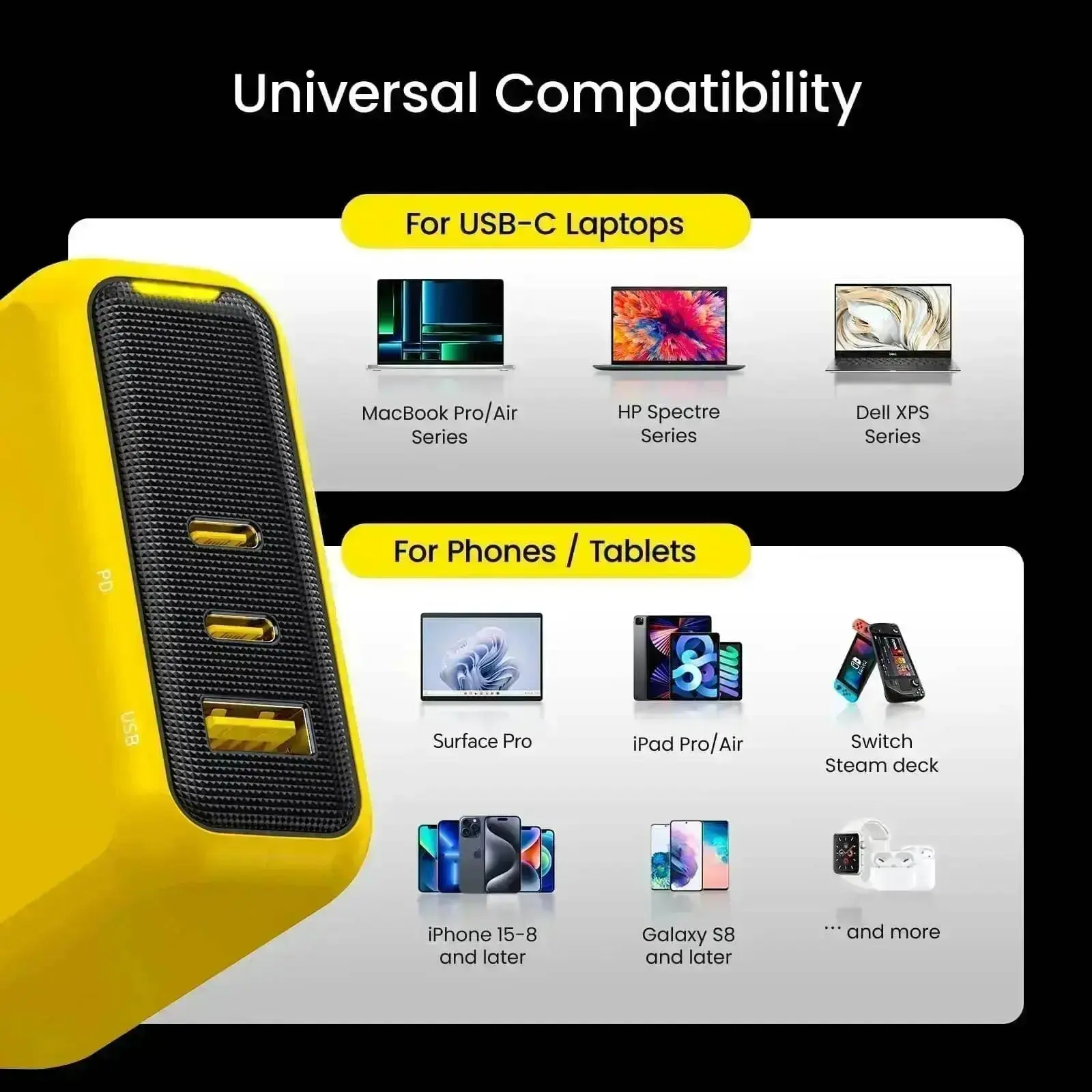 AOHI Magcube Pro 140W GaN+ (EU) Fast Charger with THE FUTURE Adonis USB4 240W 2.0 USB-C to USB-C Cable - Image 9
