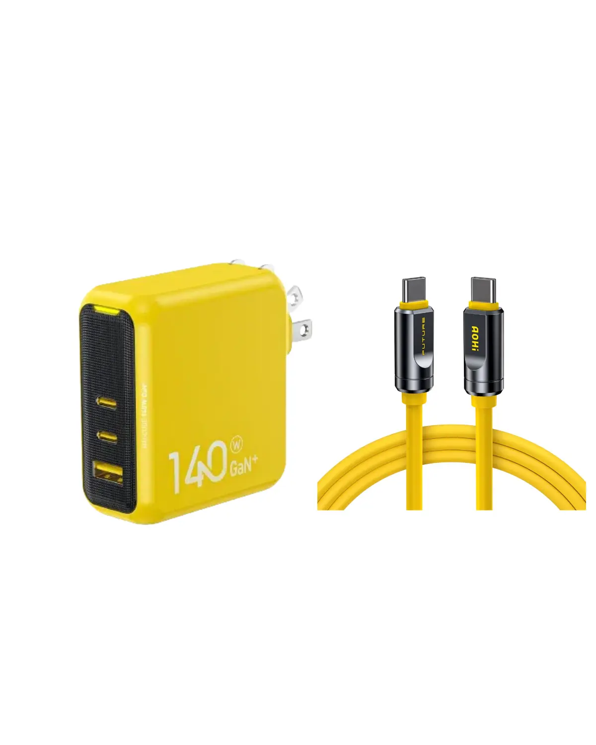 AOHI Magcube Pro 140W GaN+ Fast Charger with THE FUTURE Adonis USB4 2.0 240W USB-C to USB-C Cable - Image 10