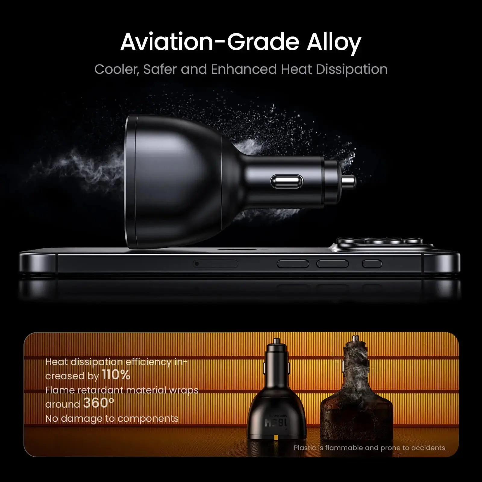 AOHI SUPERAUTO PD 165W Fast Car Charger (2USB-C & 1USB-A) - Image 6