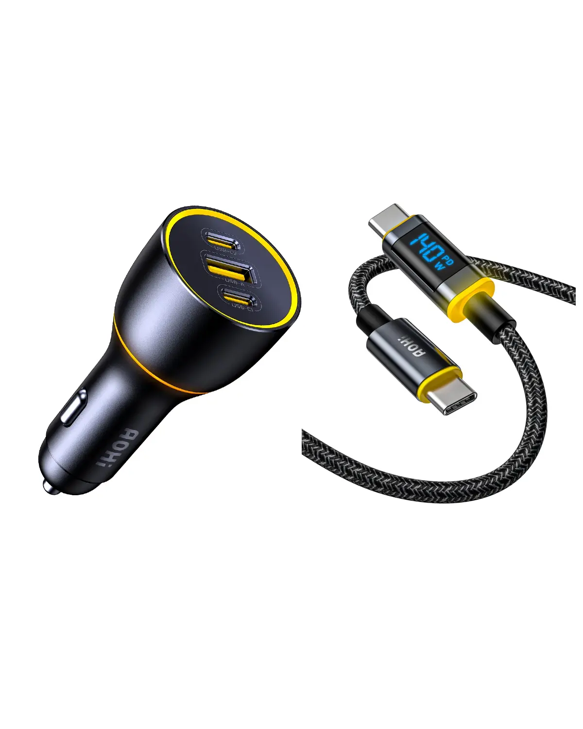 AOHI SUPERAUTO PD GAN 170W Fast Car Charger (2USB-C & 1USB-A) - Image 11
