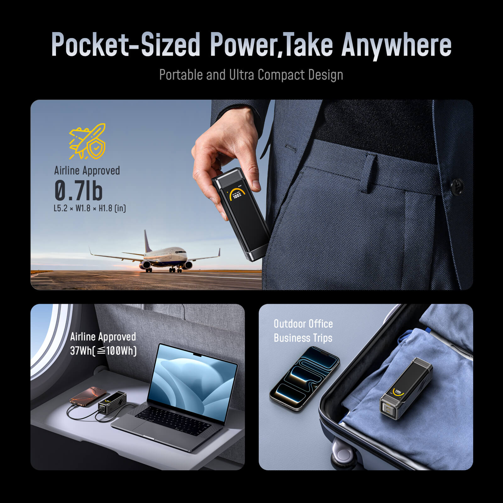 [NEW] AOHI The BLACK WARRIOR 10,000mAh 65W PD3.0 LED Display Power Bank with 240W C-C Cable - Image 10