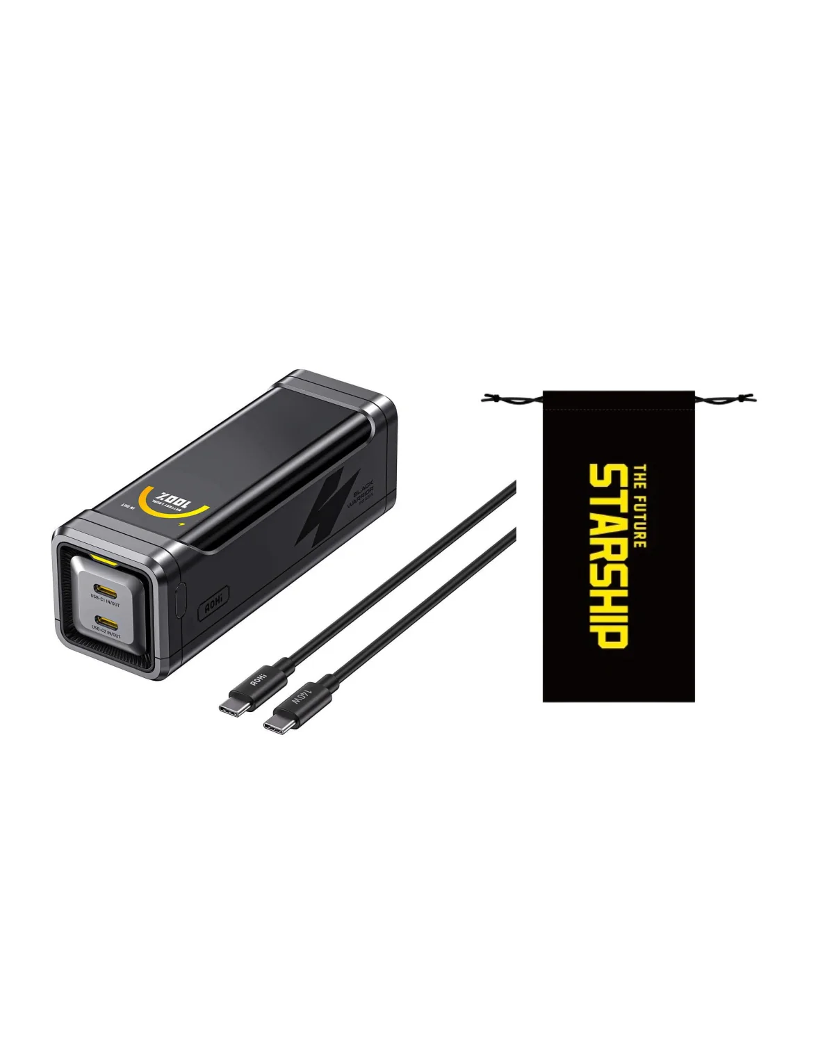 [NEW] AOHI The BLACK WARRIOR 10,000mAh 65W PD3.0 LED Display Power Bank with 240W C-C Cable - Image 12