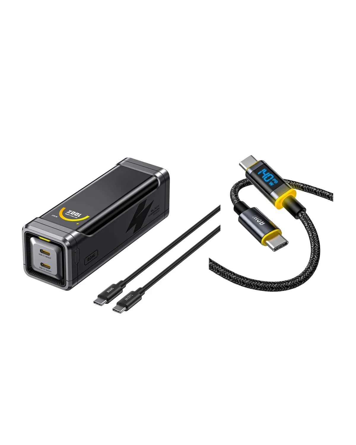 [NEW] AOHI The BLACK WARRIOR 10,000mAh 65W PD3.0 LED Display Power Bank with 240W C-C Cable - Image 13