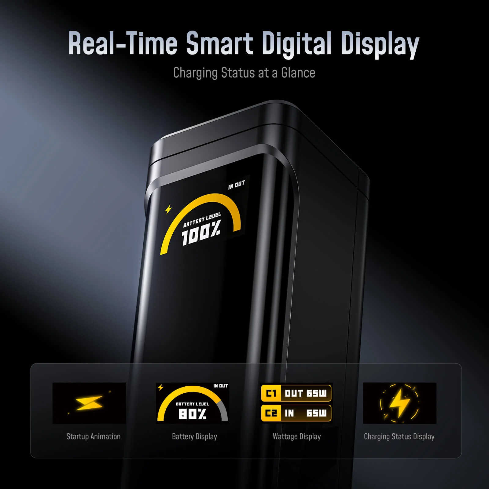 [NEW] AOHI The BLACK WARRIOR 10,000mAh 65W PD3.0 LED Display Power Bank with 240W C-C Cable - Image 7