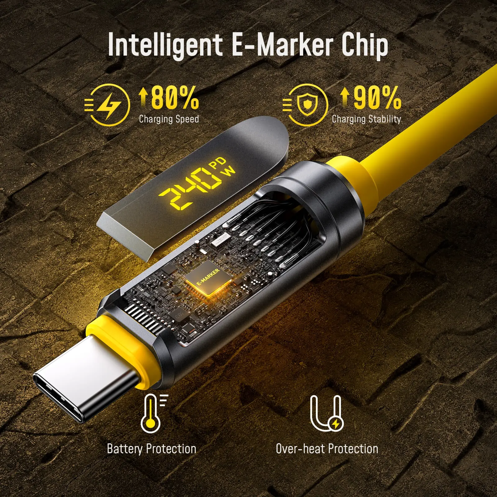 [NEW RELEASE] AOHI THE FUTURE Adonis USB4 2.0 240W LED Display USB-C to USB-C Cable 3.3FT/6.6FT (120Gbps/ 8K/ PD3.2) - Image 5
