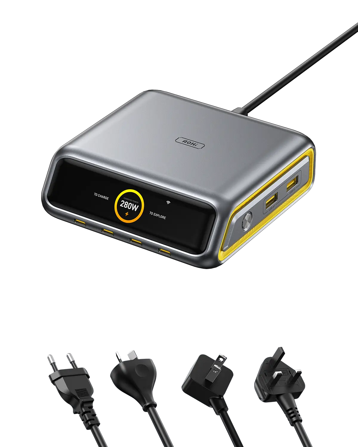 AOHI Future AI 280W 6-Port Smart Desktop Charger[Limited Time $149]