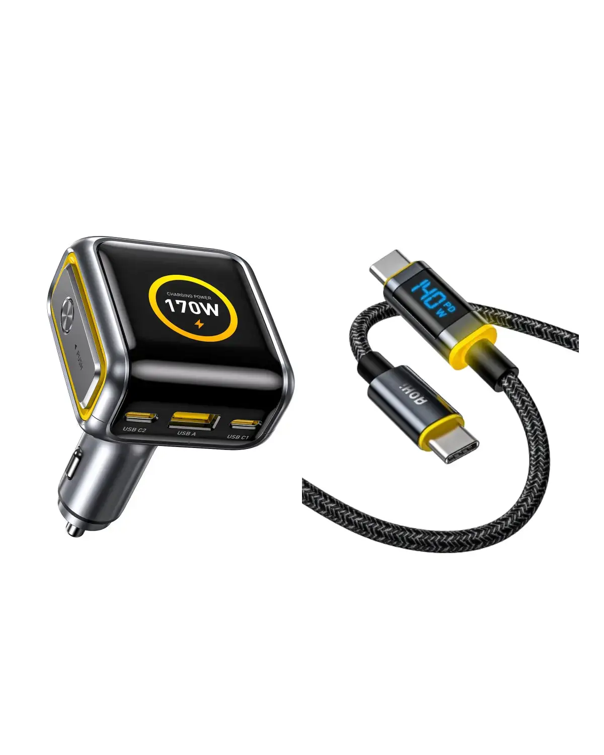 [NEW] AOHI THE FUTURE AI PD GAN+ 170W 3-Port LED Display Fast Car Charger - Image 11