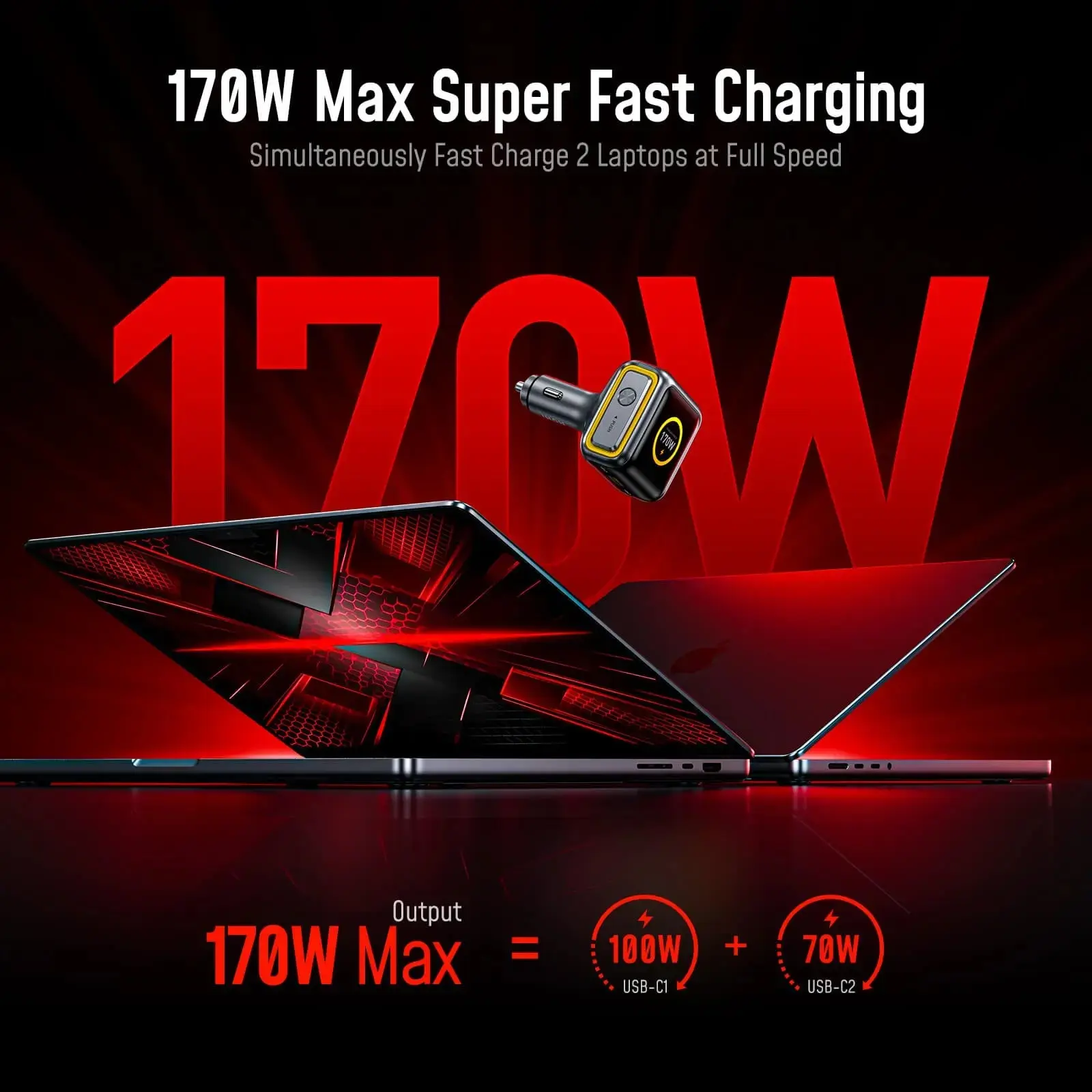 [NEW] AOHI THE FUTURE AI PD GAN+ 170W 3-Port LED Display Fast Car Charger - Image 4