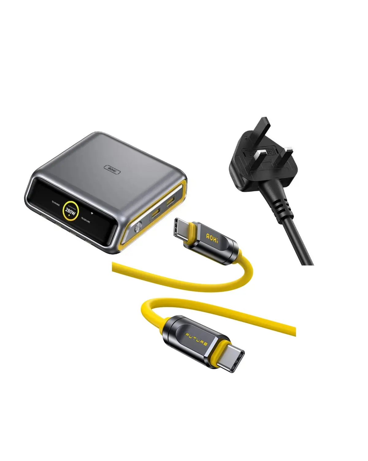 AOHI The Future AI PD3.2 280W 6-Port Desktop Charging Station with Adonis USB4 2.0 USB-C to USB-C Cable - Image 10
