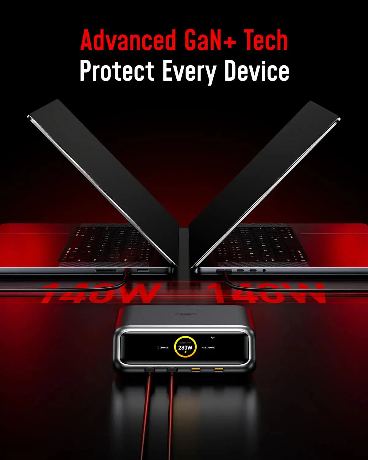 AOHI The Future AI PD3.2 280W 6-Port Desktop Charging Station with Adonis USB4 2.0 USB-C to USB-C Cable - Image 6