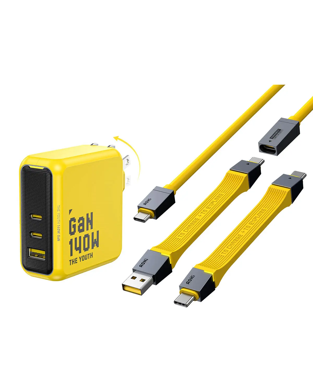 AOHI The Future 4-In-1 Splicable USB4 PD 3.1 Racing Cable Set (40Gbps/ 240W/ 8K) ONLY SOLD IN US - Image 9