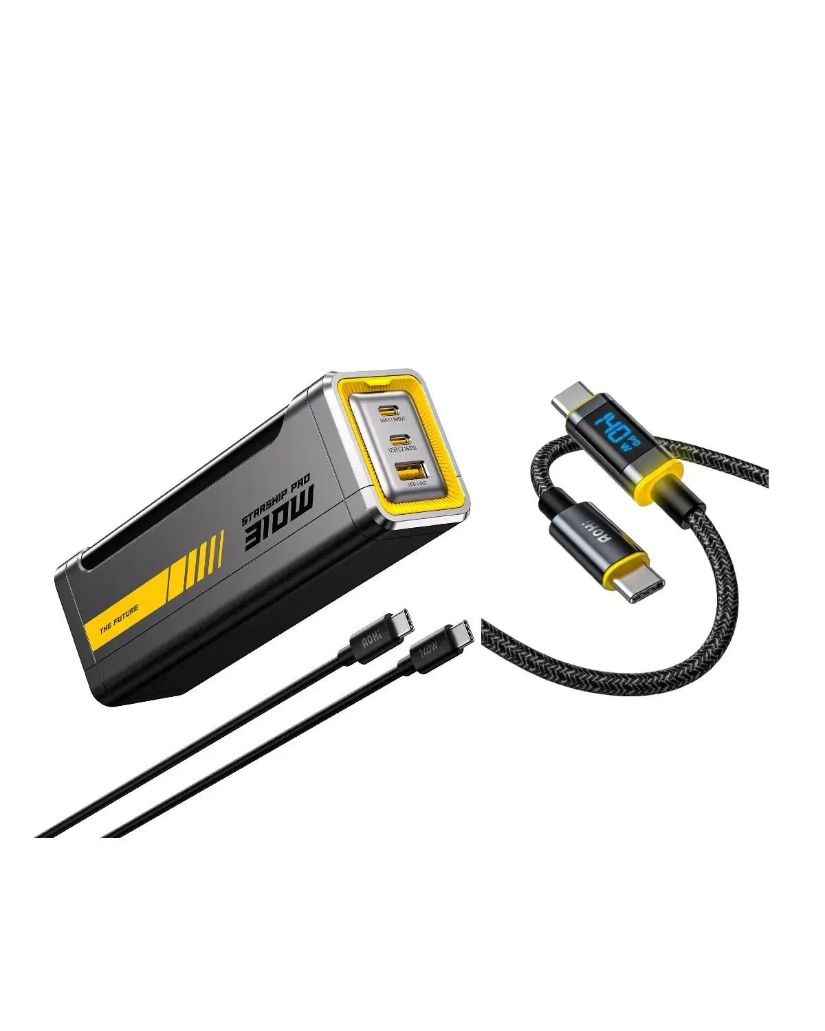 [Discounted Price: $109] AOHI The Future Starship Pro PD3.1 310W 20,000mAh LED Display Power Bank with 240W C-C Cable - Image 11