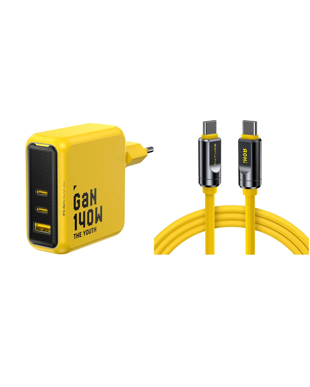 AOHI The Youth 140W PD3.1 GaN 3-Port Fast Charger with THE FUTURE Adonis USB4 2.0 240W USB-C to USB-C Cable - Image 12