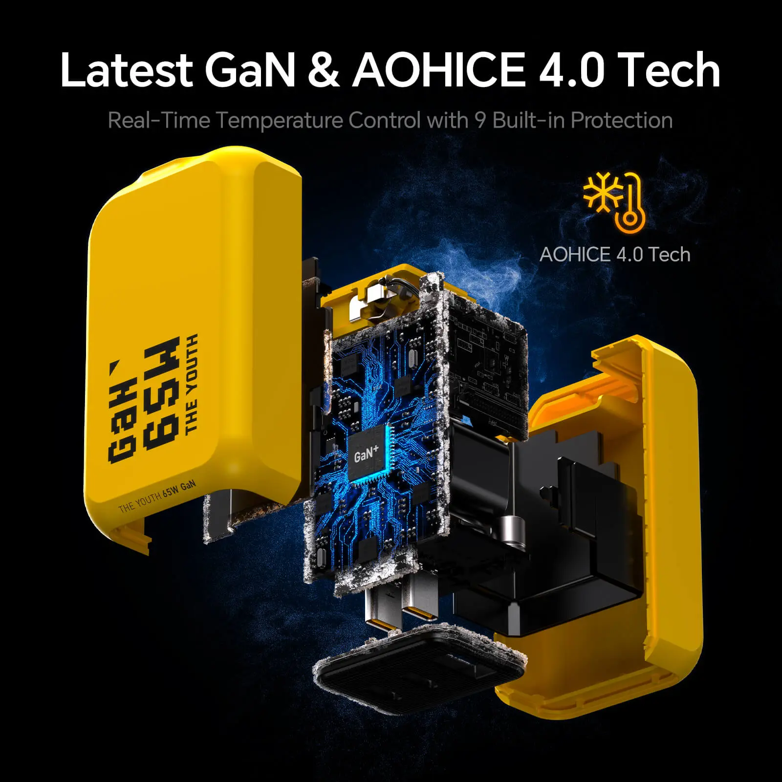 AOHI THE YOUTH PD/ PPS 65W GAN 3-Port Foldable Charger - Image 7