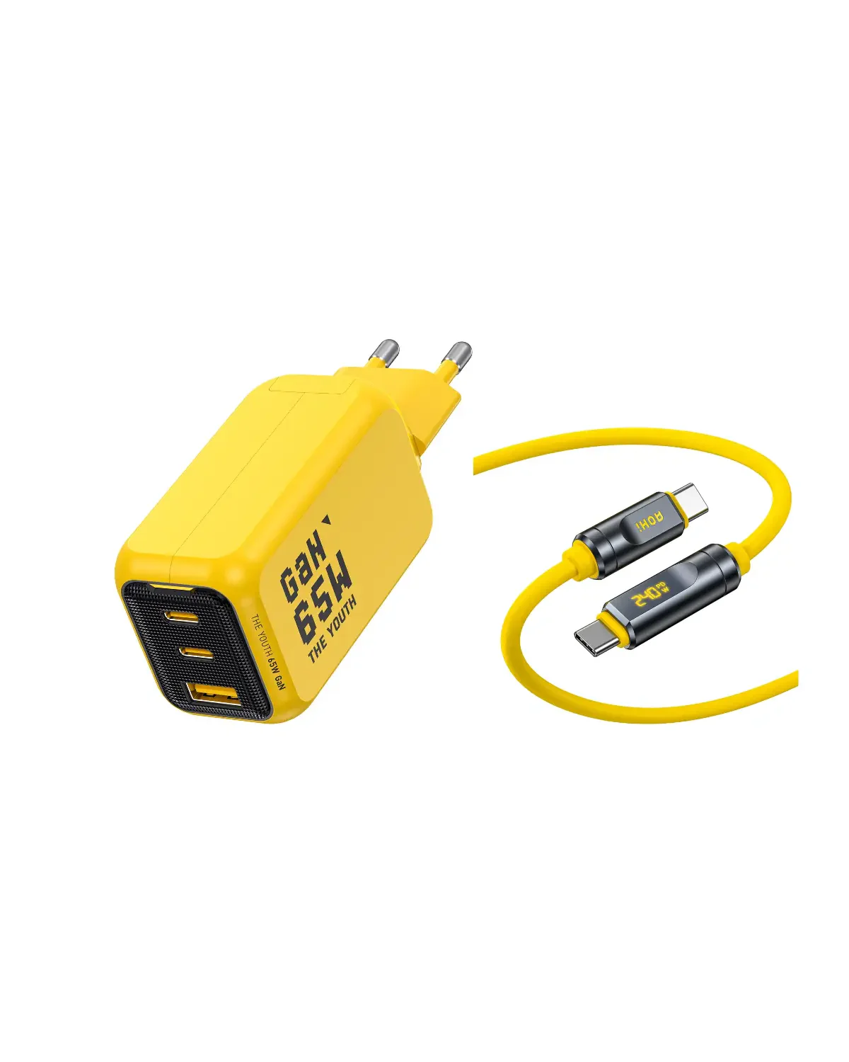 AOHI THE YOUTH PD/ PPS 65W GAN 3-Port Foldable Charger (EU) - Image 12